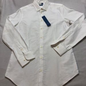 NWT 14th & Union slim white cotton oxford shirt